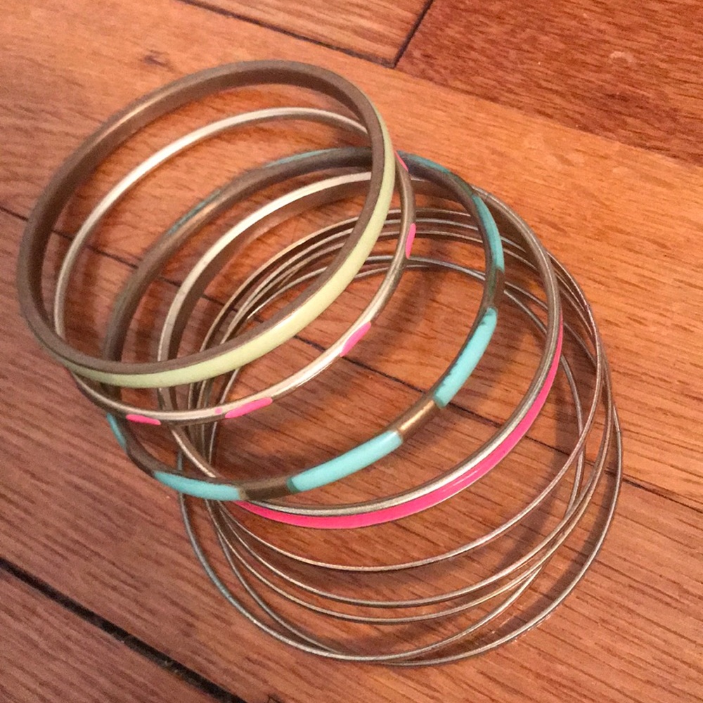 Set of Neon/Gold Bracelets